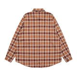 Men Long Sleeved T Shirt Plaid Long Sleeve Shirt Men Street Fashion Versatile Spring and Autumn Casual Loose Lapels