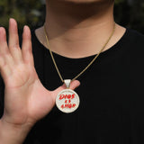 Jewelry Disc Pendant with Diamonds Hip Hop Necklace ins Alphabet Pieces Spectrum