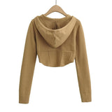 Women Hoodie Loose Show Umbilical Sports