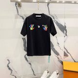 Off White T Shirts OW Color Palm Letter Crew Neck Pullover Short Sleeves