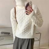Women Pullover Sweater Thick Loose Casual Short