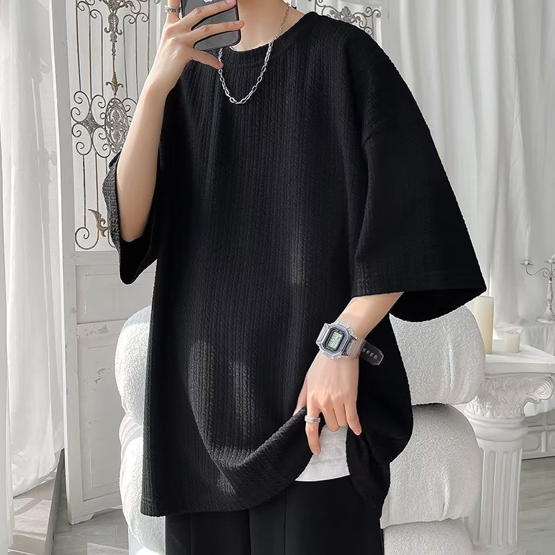 Men T Shirt Loose plus Size Versatile Casual