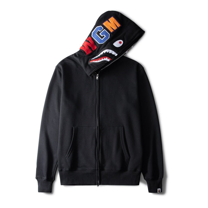Bathing Ape Hoodie Thin Cardigan Zipper Hooded Loose Shark Jacket