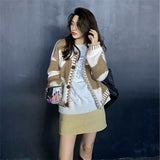Women Knitted Cardigan Vintage Knitted Short Sweater