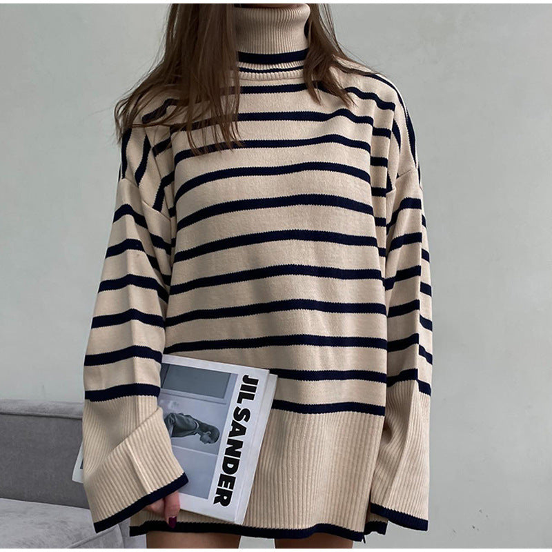 Women Work Business Casual Sweats Striped Loose Casual Sweater