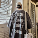Men T Shirt White Cotton Summer Heavy Oversize
