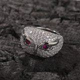 Rings Owl Ring Hip Hop Copper Set 5A Zircon Spectrum Animal