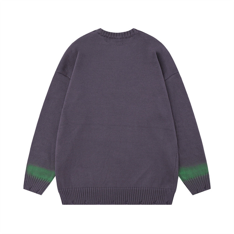 Men Sweater Five-Pointed Star Inkjet Printed Sweater Casual
