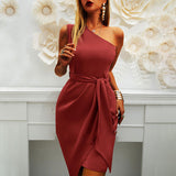 Valentine's Day Dress Summer Solid Color Party Dress Dress