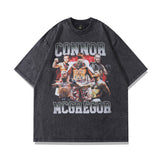 Men T-Shirt Printed Washed and Worn Short Sleeve T-shirt