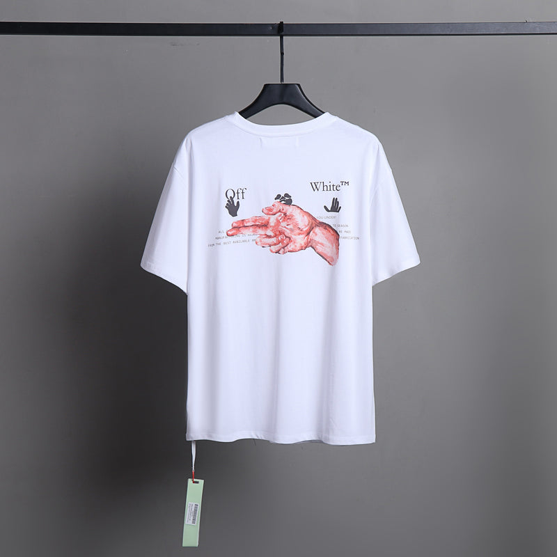 Ow T Shirt Back Finger Print for Men and Women