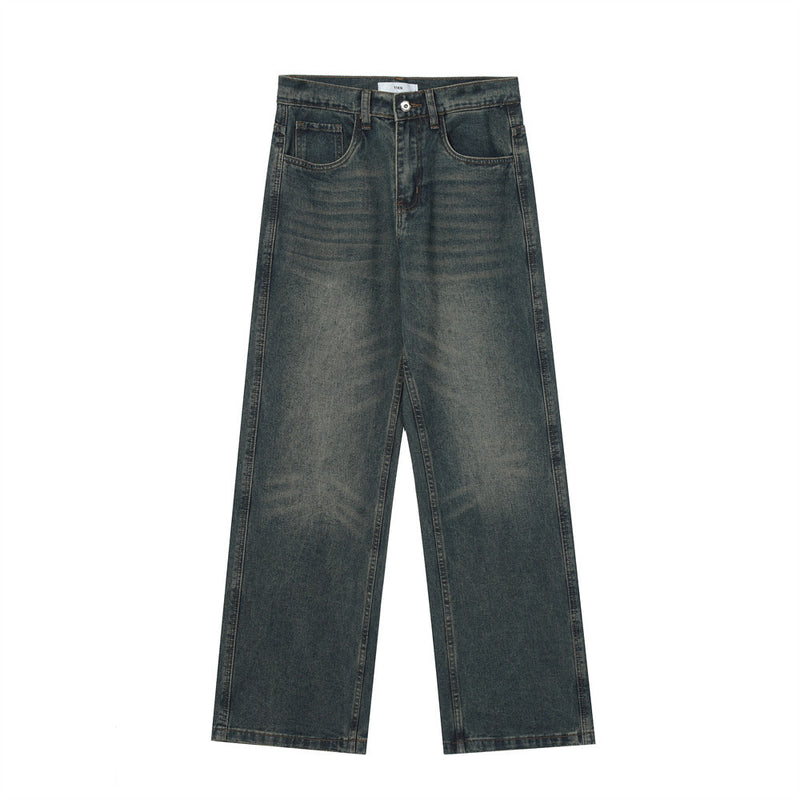 Men Jeans White Old Loose Casual