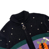 Kapital Sweater Vintage Cartoon Zipper Knitted Cardigan Color Matching Casual Style Loose Turtle Coat