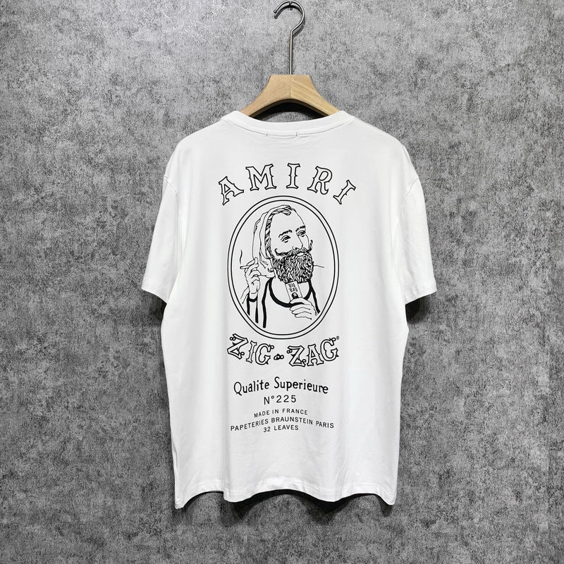 Amiri T Shirt Printed Casual Hip Hop round Neck Short Sleeve T-shirt