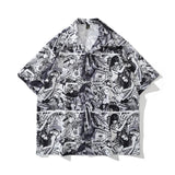 Short Sleeve Shirt Cartoon Vibe Casual Flower Shirt