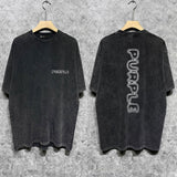 Purple Brand Distressed T Shirts Short Sleeve
