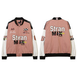 Women Jackets Vintage Racing Suit Baseball Uniform Motorcycle Jacket