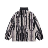 Men Coat Tie-Dyed Color Matching Lamb Wool plus Velvet Warm