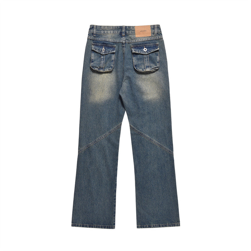Men Jeans Personalized White Stitching Loose