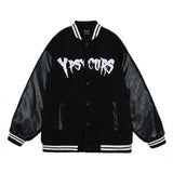 Men Cotton Mixed Jacket Coat Embroidered Letter Baseball Uniform Jacket Men Loose Stitching Jacket