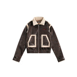 Unisex Coat Lamb Wool Lapel Short Coat