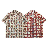 Short Sleeve Shirt Retro Loose Beach Shirt