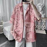 Men Shirts All-Match Loose Summer Full Print Shirt Coat