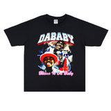 Rock Star T Shirt Rap Dababy Personality Character Print T-shirt Short Sleeve Loose Cotton