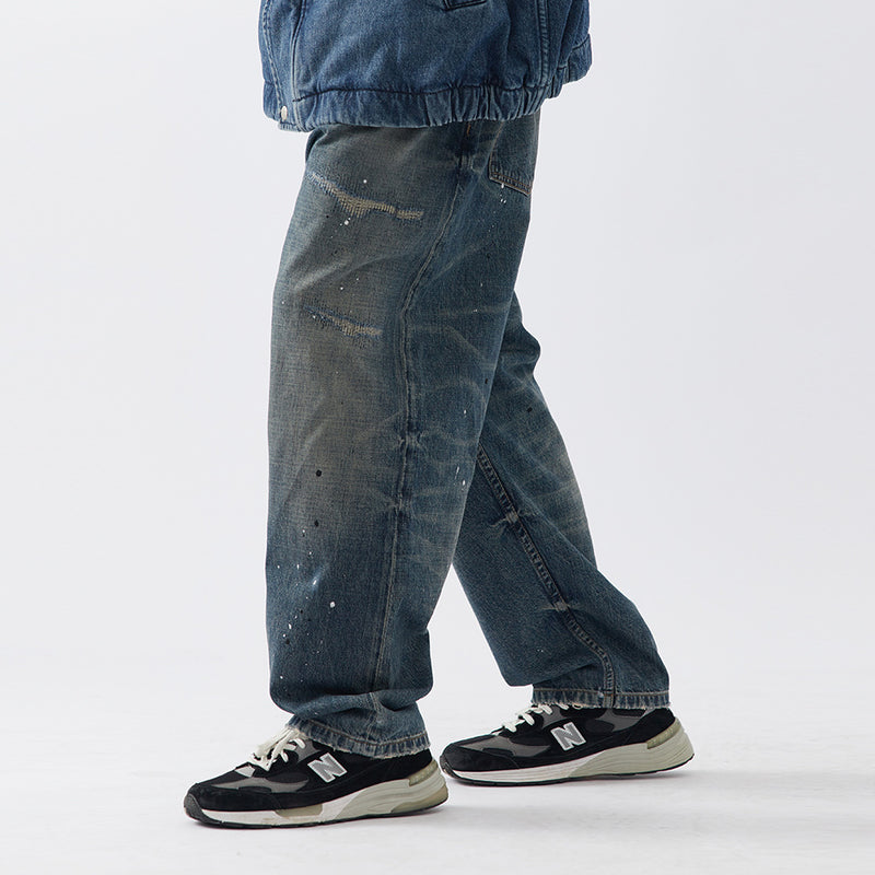 Men Jeans Splash-Ink Loose Punk Casual Worn-out