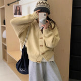 Women Knitted Cardigan Loose Slimming and Short