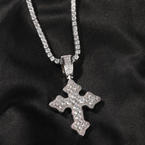 Jewelry Zircon Cross Pendant Necklace Vintage Hip Hop Necklace Crosses Spectrum Royalty