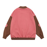 Women Jackets Retro Style Embroidered Baseball Jacket Tooling
