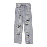 Men Jeans Hole & Patch Punk Hip Hop Loose Cool