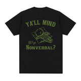 Yall Mind If I Go Nonverbal Bear Retro Graphic T Shirt Funny