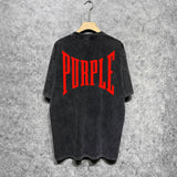 Purple Brand Distressed T Shirts Short Sleeve
