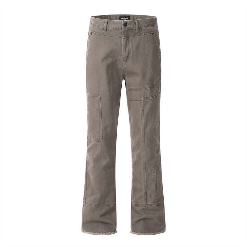 Men Jeans Stitching Edging Loose