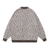 Women Jackets Retro Embroidery-Knitted Baseball Jacket