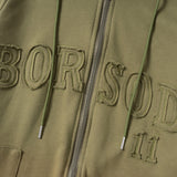 Men Fleece Lined Hoodie Fall/Winter Hoodie Men's Gradient Letter Embroidery Zipper Jacket
