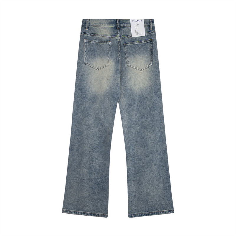 Men Jeans Loose Flared Pants Leisure