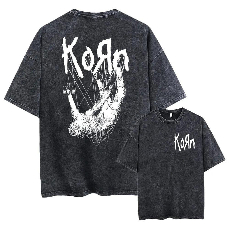 Washed Vintage Rock Band Korn Falling Away From Me T shirt