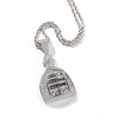 Jewelry Bottle Pendant Necklace Copper Set Zircon Hip Hop Rap Spectrum