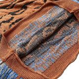 Kapital Sweater Vintage Tiger Pattern Retro Pullover round Neck Knitted Sweater for Men and Women