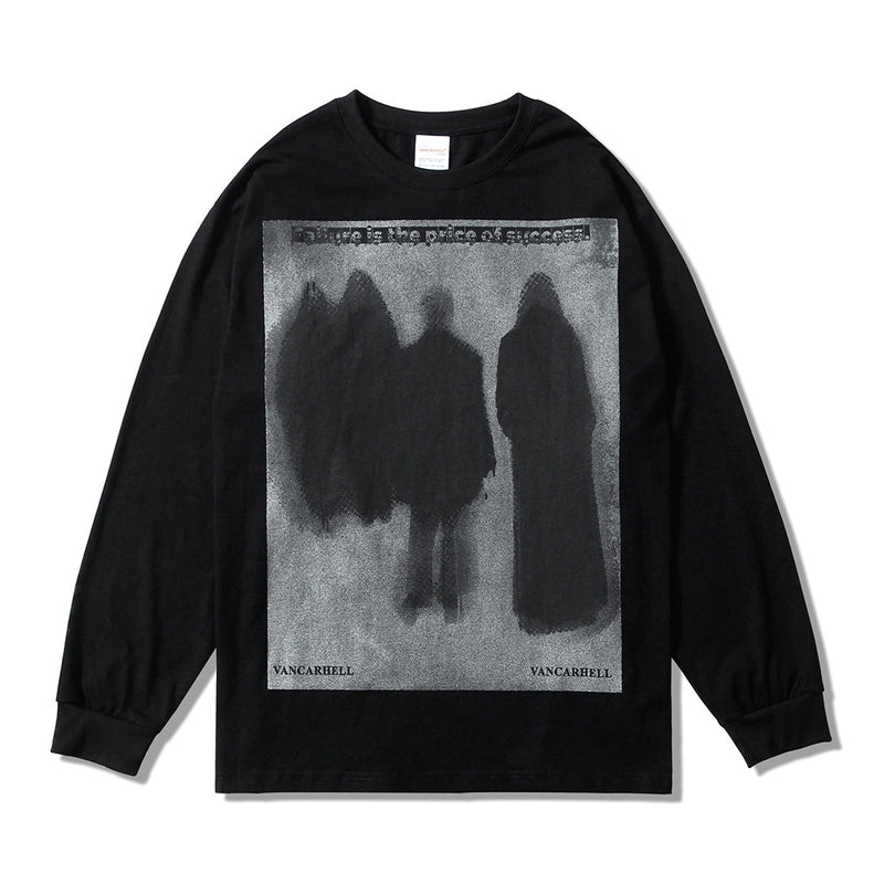 Men Long Sleeve T-Shirt Dark Series Abstract Printing Loose