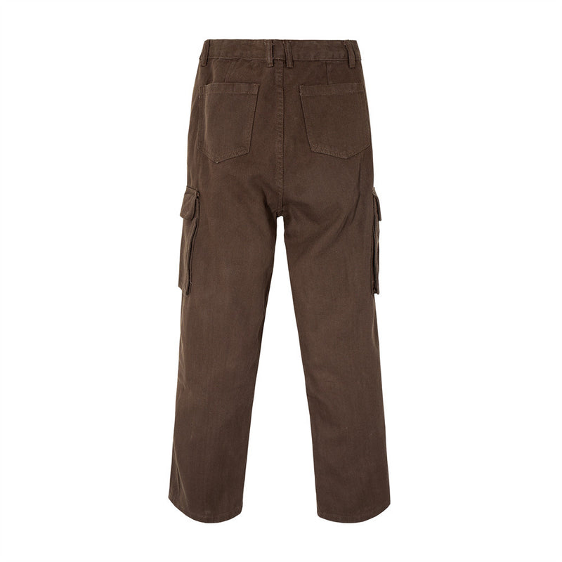 Men Jeans Workwear Loose Multi-Pocket Casual