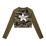 Men T-Shirt Retro Contrast Color Camouflage Slim Fit