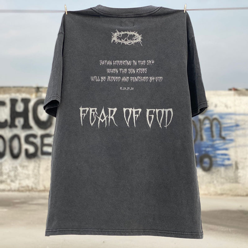 Fog Essentials T Shirts Spring and Summer FOG Joint Series Washing Water Old Crew Neck Pullover Short Sleeve