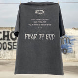 Fog Essentials T Shirts Spring and Summer FOG Joint Series Washing Water Old Crew Neck Pullover Short Sleeve