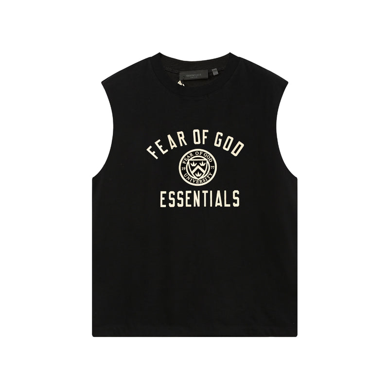 Fog Essentials tank spring/summer FOG letter pattern crew neck vest