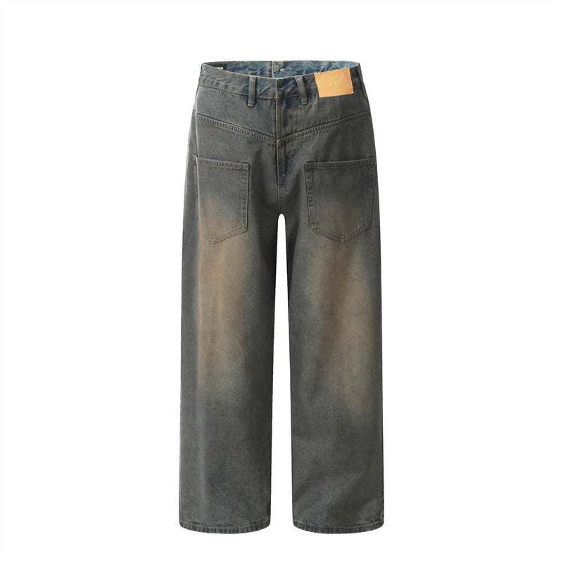 Men Jeans Old and Dirty Loose Casual