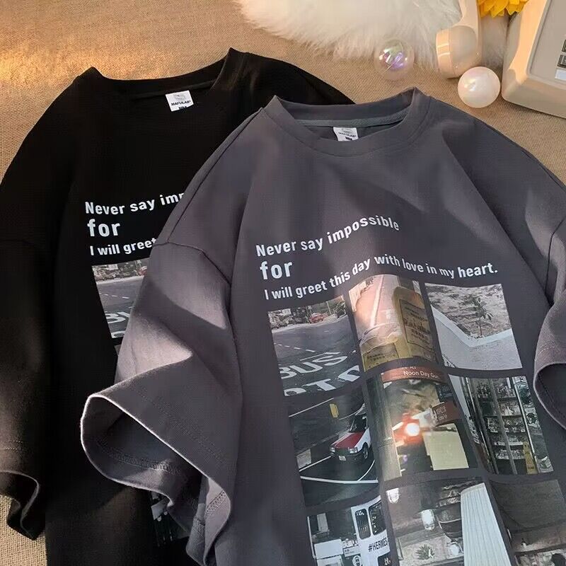 Men T Shirt Pound Cotton Loose Casual